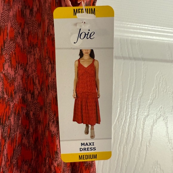 ⭐️Host Pick⭐️ Joie Coral and Black Patterned Maxi Boho Dress Size Medium NWT - Picture 6 of 7